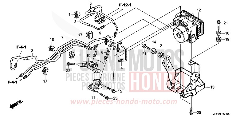 ABS-MODULATOR von NC700X Schaltgetriebe PEARL SUNBEAM WHITE (NHA66) von 2013